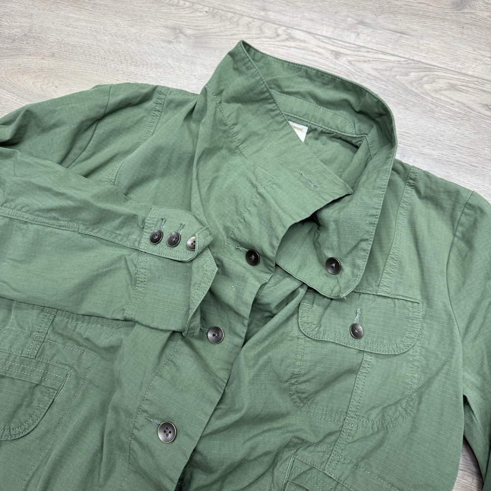 Eddie Bauer Ripstop‎ Jacket Women's Sz XL Crop Green Safari Utility